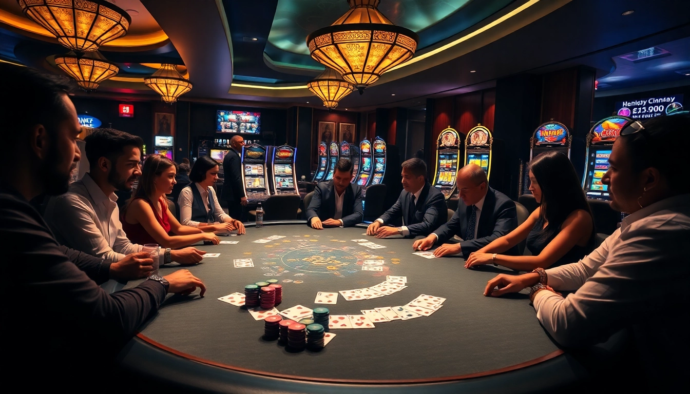 Experience the thrill of gambling at the poker table with chotruyen-themed excitement in a luxurious casino setting.