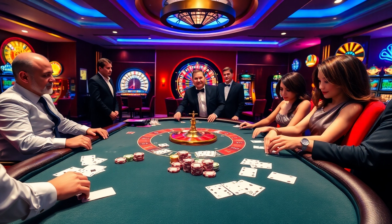 Experience thrilling casino action at https://mm88.london/ with poker chips and cards on a luxurious table.