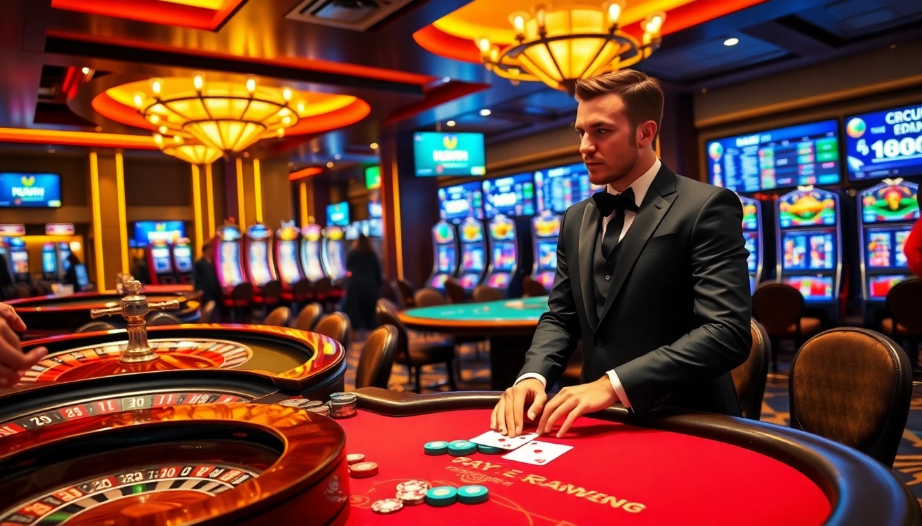 Experience high-stakes gaming at https://kuwin.coupons/ with poker chips and a professional dealer.