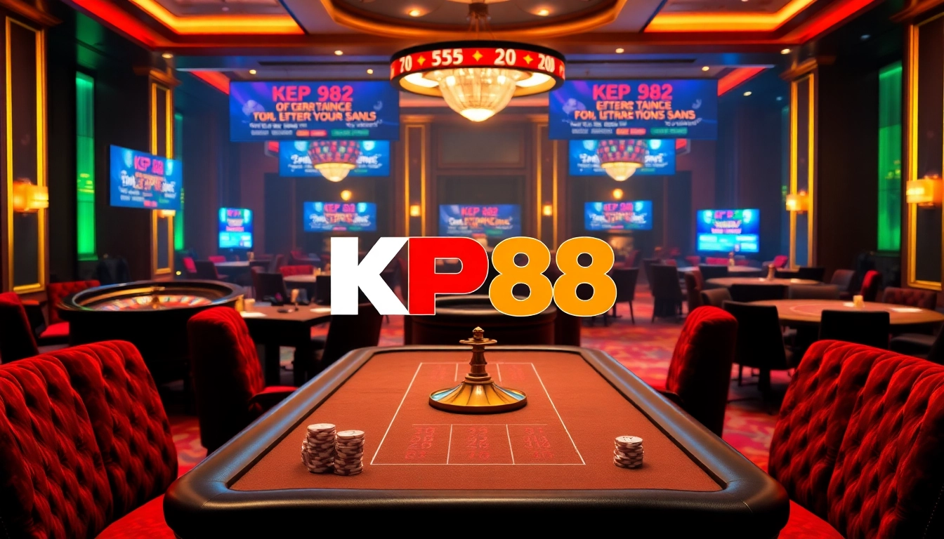 Experience high-stakes gaming at KP88 with vibrant casino tables and rich ambiance.