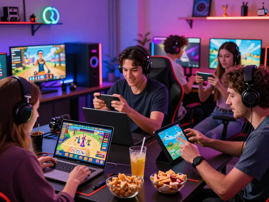 Engaged players experiencing the Hitclub online gaming platform with vibrant atmosphere and diverse games.