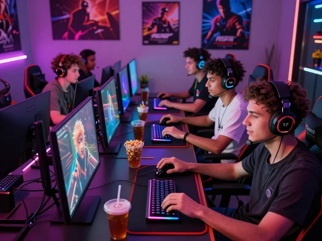 Exciting gaming session at VAOBET with diverse friends engaged in competitive play.