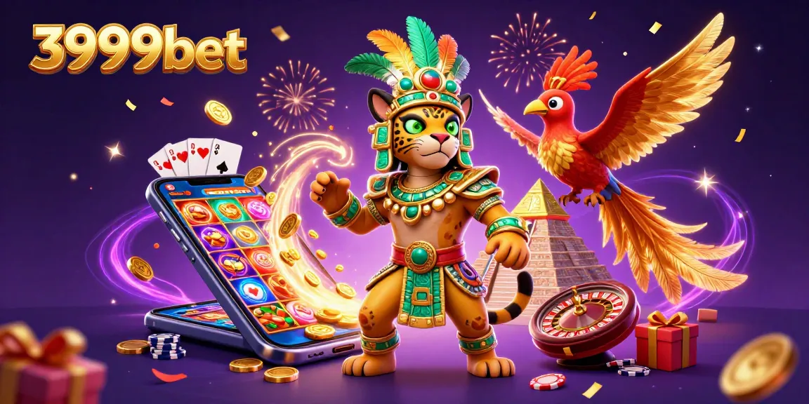 Play dynamic slot games with 3999bet, featuring colorful reels, coins, and festive graphics.