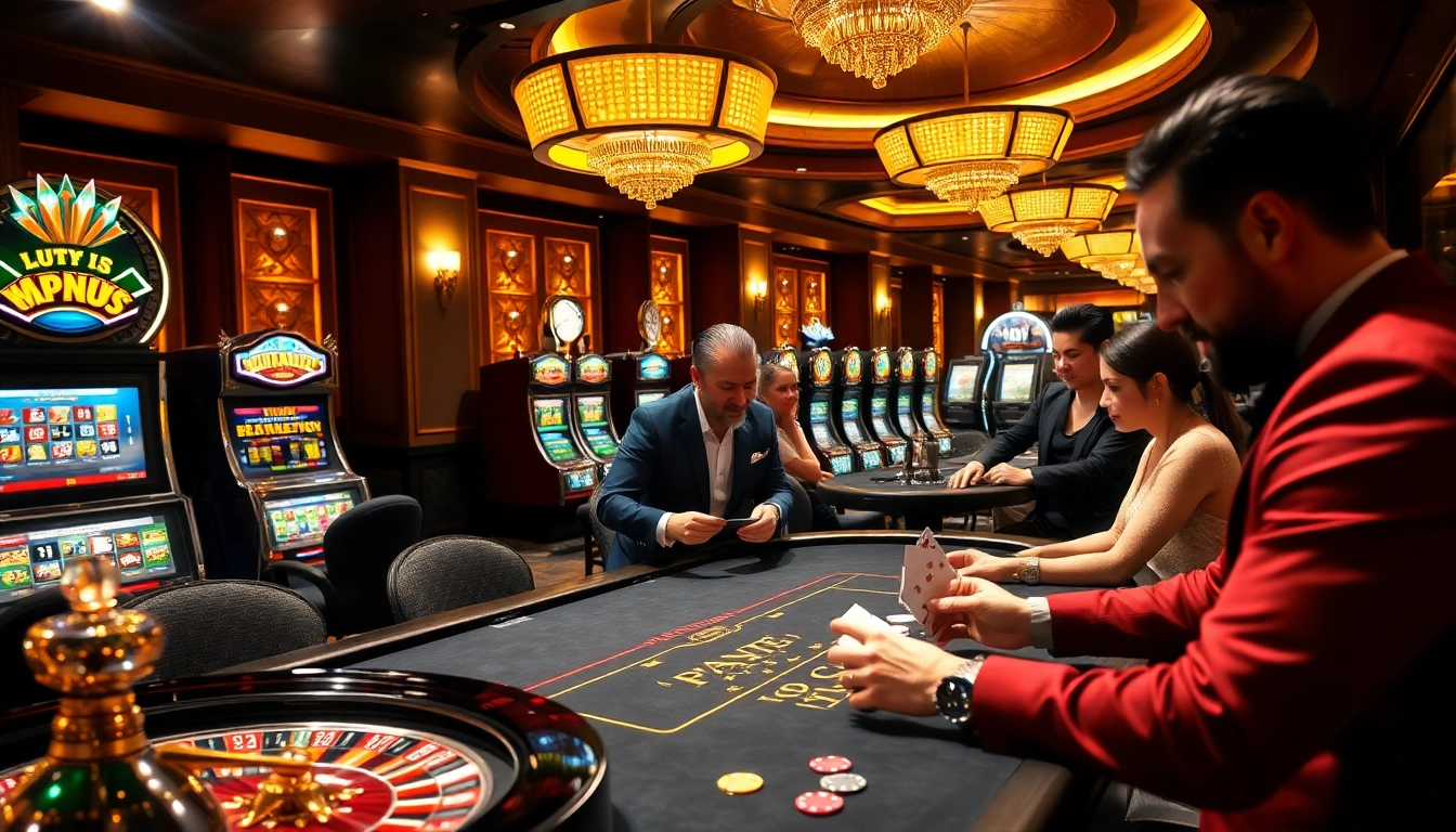 Experience the excitement of uu88 at a lively poker table with professional dealers and luxurious decor.
