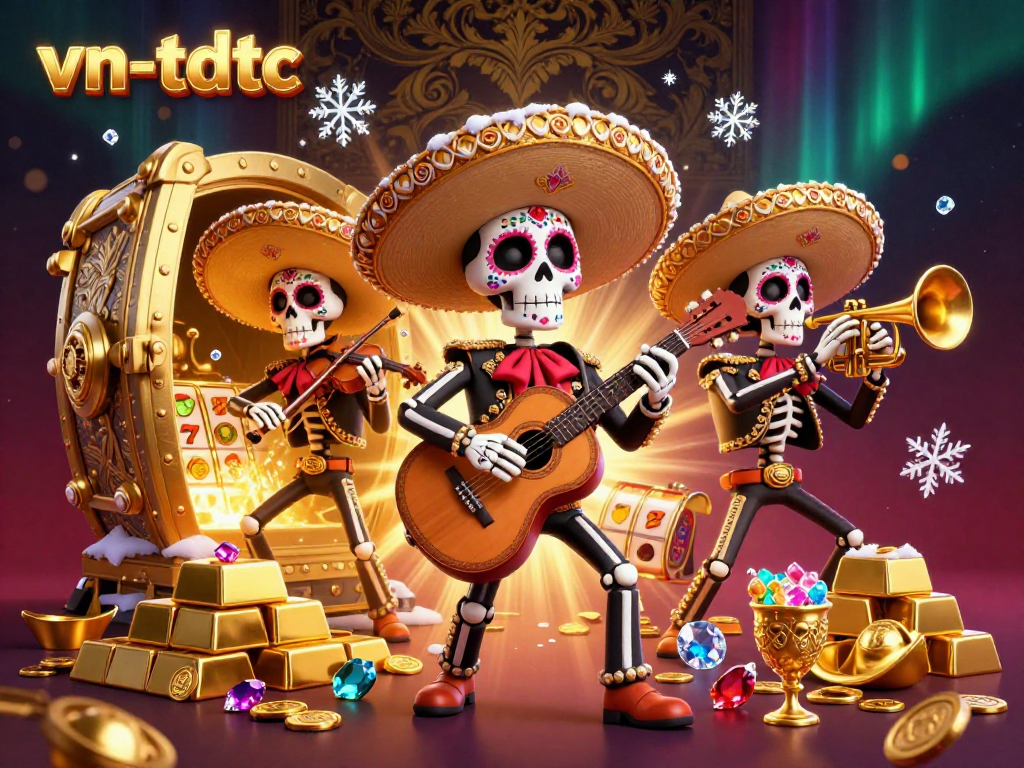 Engage in exciting casino moments with vn-tdtc featuring a vibrant mariachi band and golden treasures.