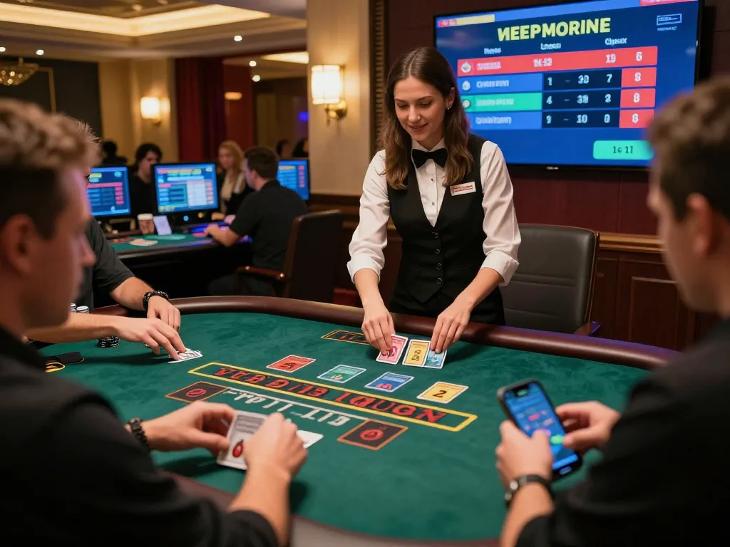 Engaging online blackjack gameplay at hit club with a live dealer, showcasing exciting strategies.