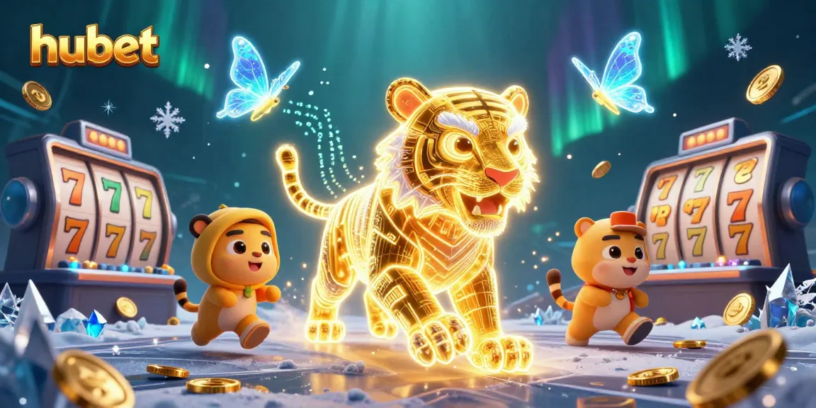 Experience thrilling gameplay at hubet with a dynamic and vibrant casino scene featuring a neon tiger.