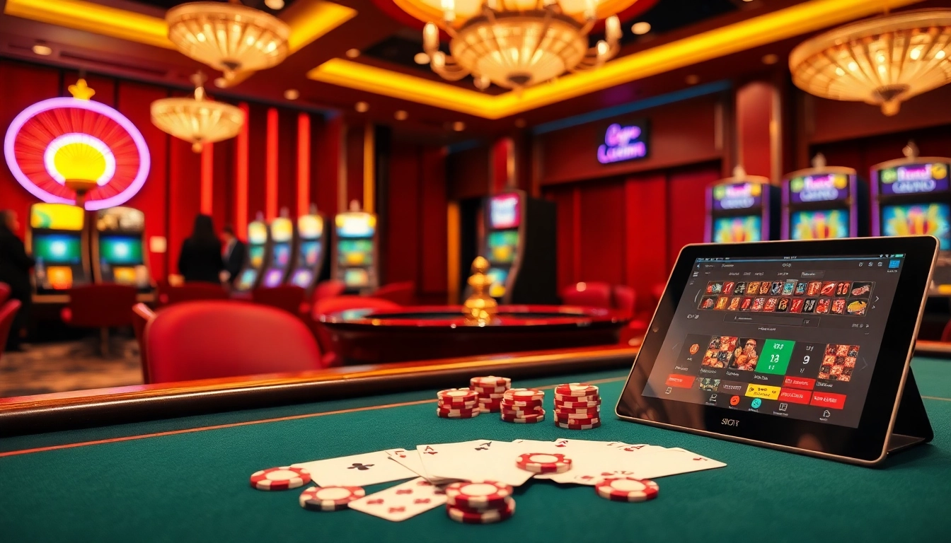 Experience the excitement of lc88.band with vibrant casino gaming, featuring roulette and poker tables.