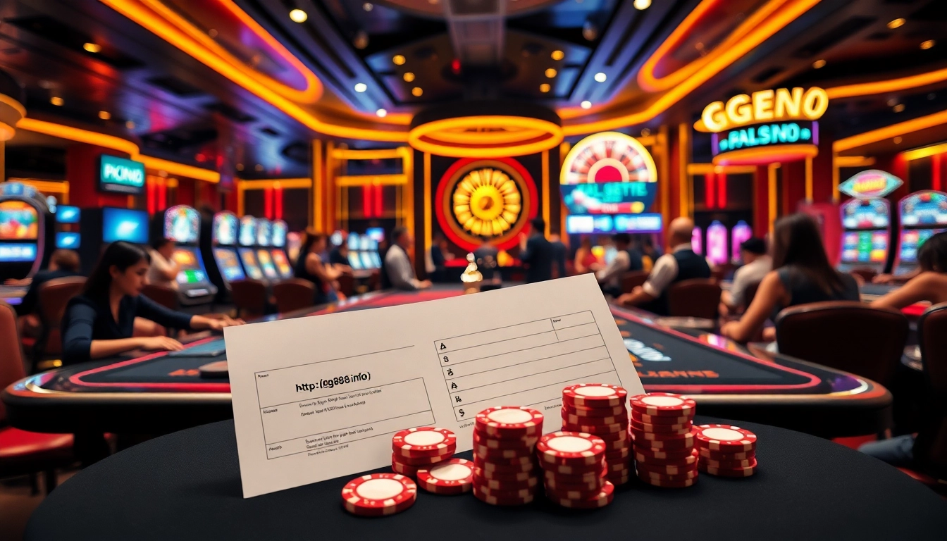 Gambling excitement at https://gg888.info/ with vibrant casino tables and slot machines showcasing professional play.