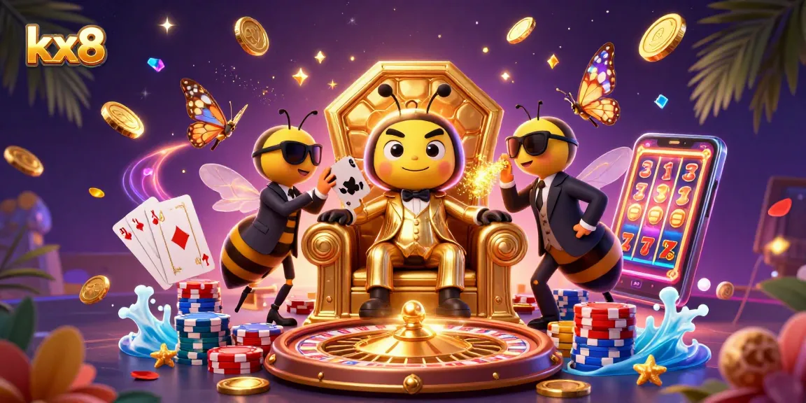 win at kx8 with a vibrant scene of a cartoon mob boss and luxurious casino elements