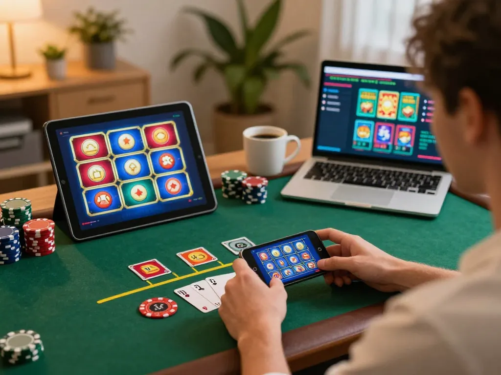 Engaging with blackjack on mobile online casino 79kinh amidst vibrant colors and personal touches.
