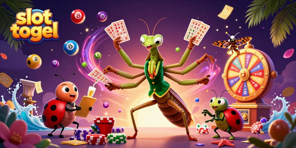 Engage with slot togel in a vibrant casino scene featuring colorful lottery elements.