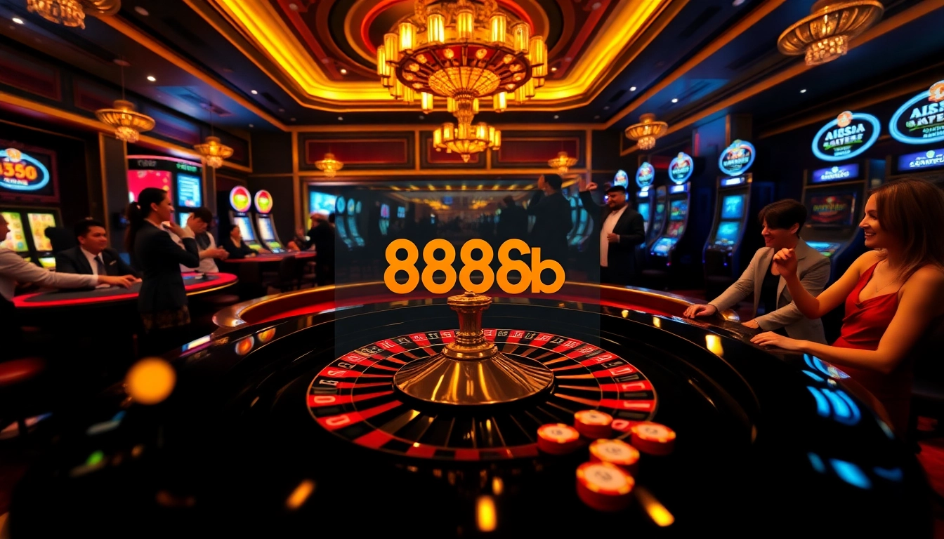 Players celebrating wins at nhà cái 888b, highlighting excitement and elegance in an online casino setting.