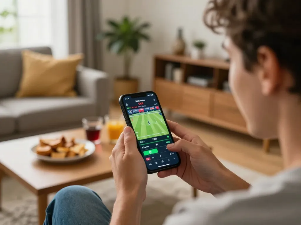 Engaging sports betting moment with hitclub smartphone interface displaying live odds