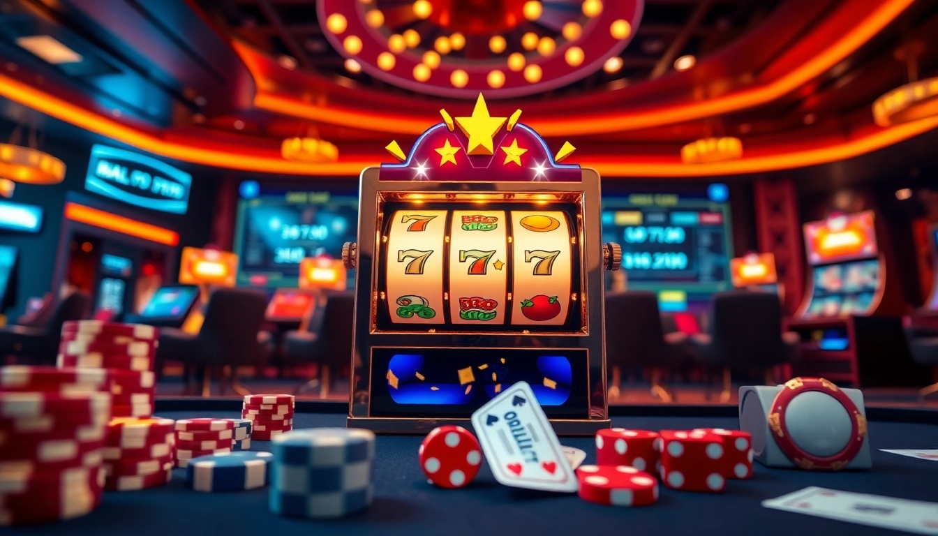 Iboslot alternatif visualizes dynamic online gambling on a luxurious slot machine, highlighting gaming excitement.