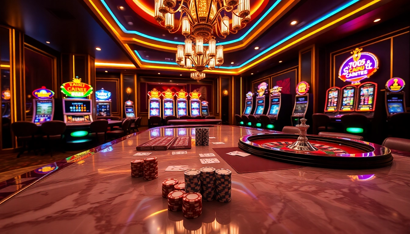 Thrilling casino action at 789club featuring poker chips and roulette wheels for an engaging experience.