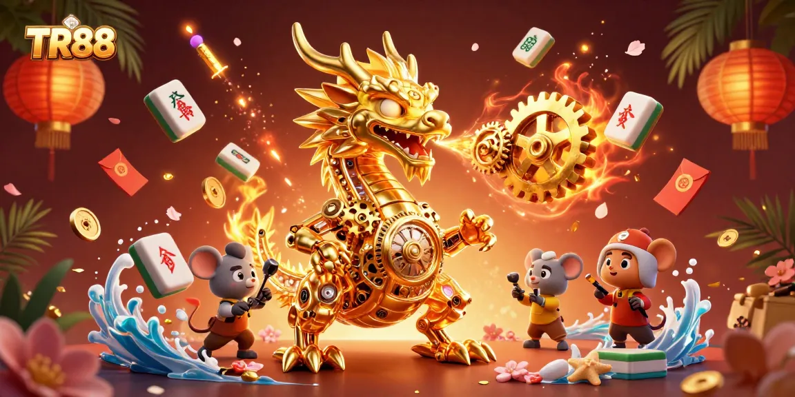 Experience thrilling wins at TR88 with a golden dragon, fortuitous mahjong, and festive lanterns.