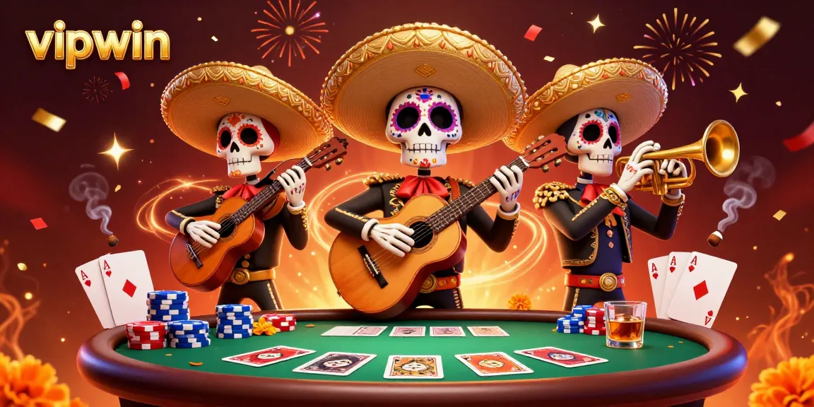 Experience thrilling gameplay with vipwin's vibrant mariachi scene and poker elements.