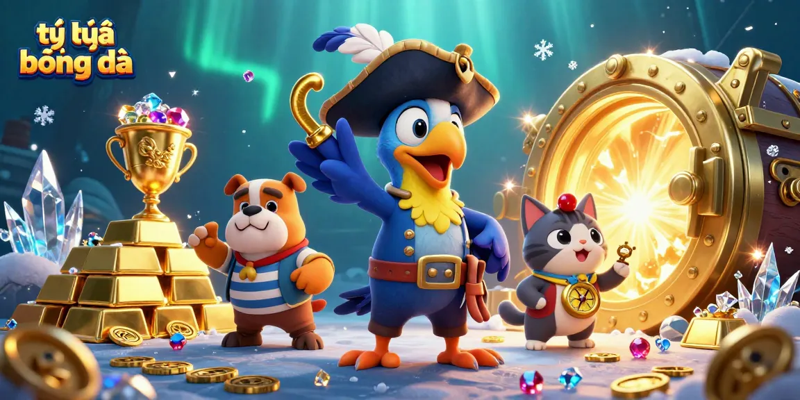 Watch the exciting tỷ lệ bóng đá scene with a pirate captain parrot and sports elements alive with treasures.