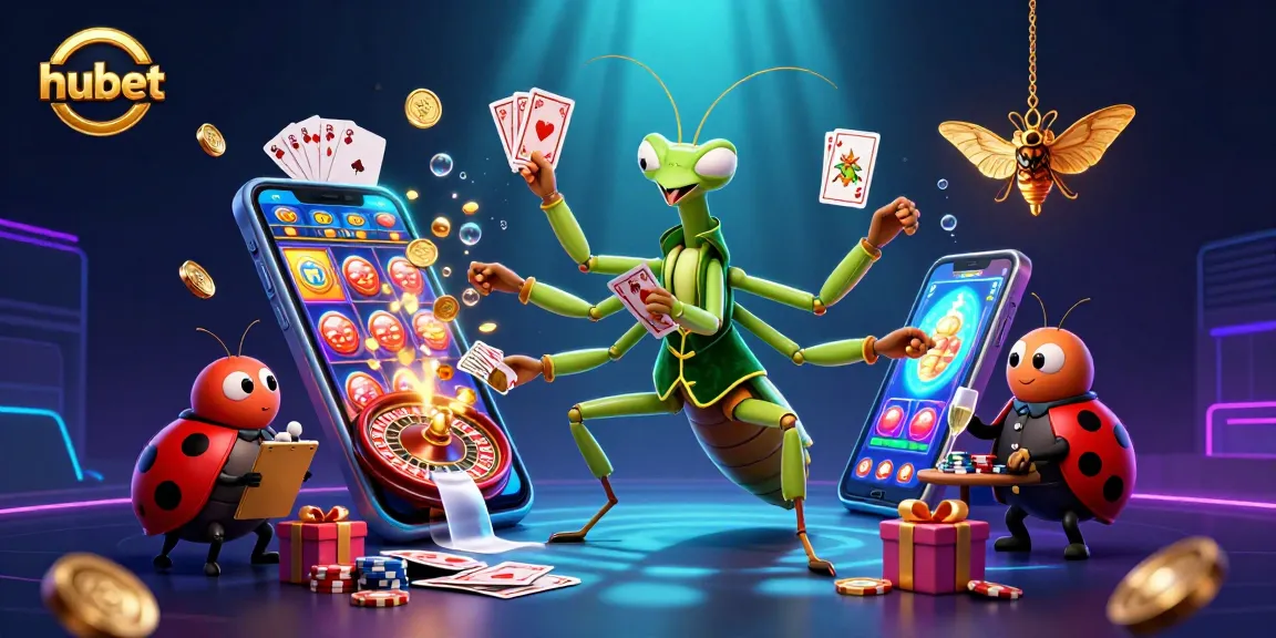 Experience hubet's thrilling scene with vibrant characters, casino games, and dynamic action.