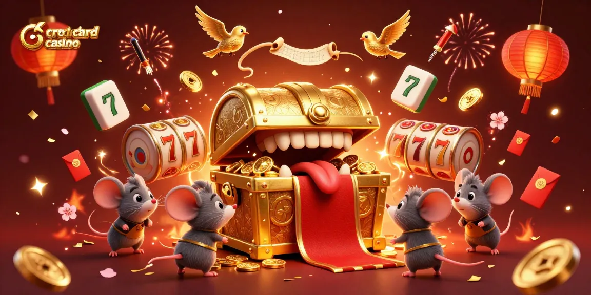Engage in thrilling gameplay at a credit card casino with vibrant slot reels, lucky charms, and festive elements