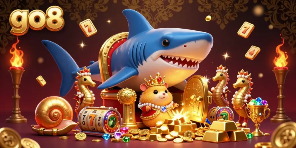 Immerse yourself in the vibrant go8 casino realm where golden hamster king reigns with treasures.