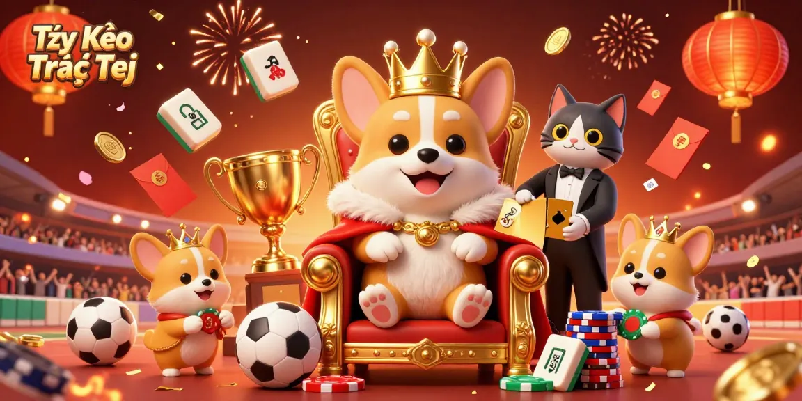 Tỷ Lệ Kèo Trực Tiếp showcases thrilling sports betting excitement with vibrant visuals and engaging characters.