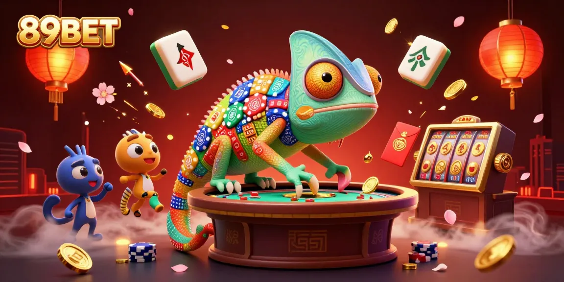 Engage with exciting 89BET casino games featuring vibrant chameleon characters and dynamic elements