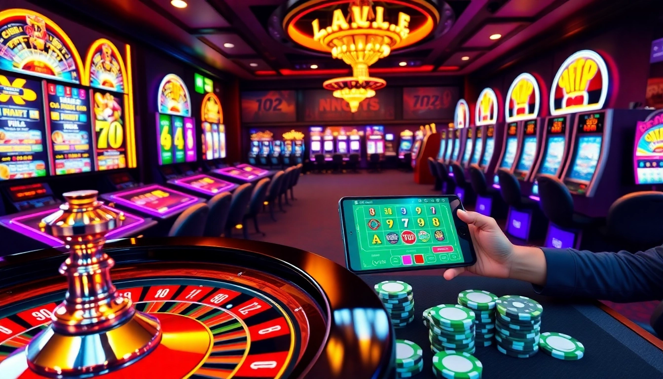 GO 88 online gambling scene showcasing vibrant casino elements like poker chips and a roulette wheel.