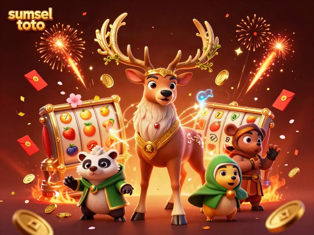 Experience sumsel toto with vibrant slot scenes featuring magical characters and festive elements.