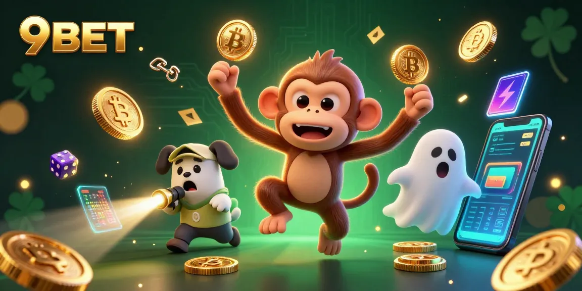 Experience thrilling gaming at 9BET with a haunted casino scene filled with golden chaos and excitement.