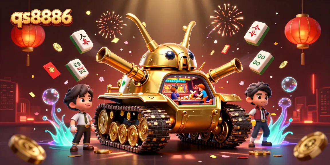 Engage in vibrant gaming action at qs8886's unique mini casino inside a golden beetle tank.