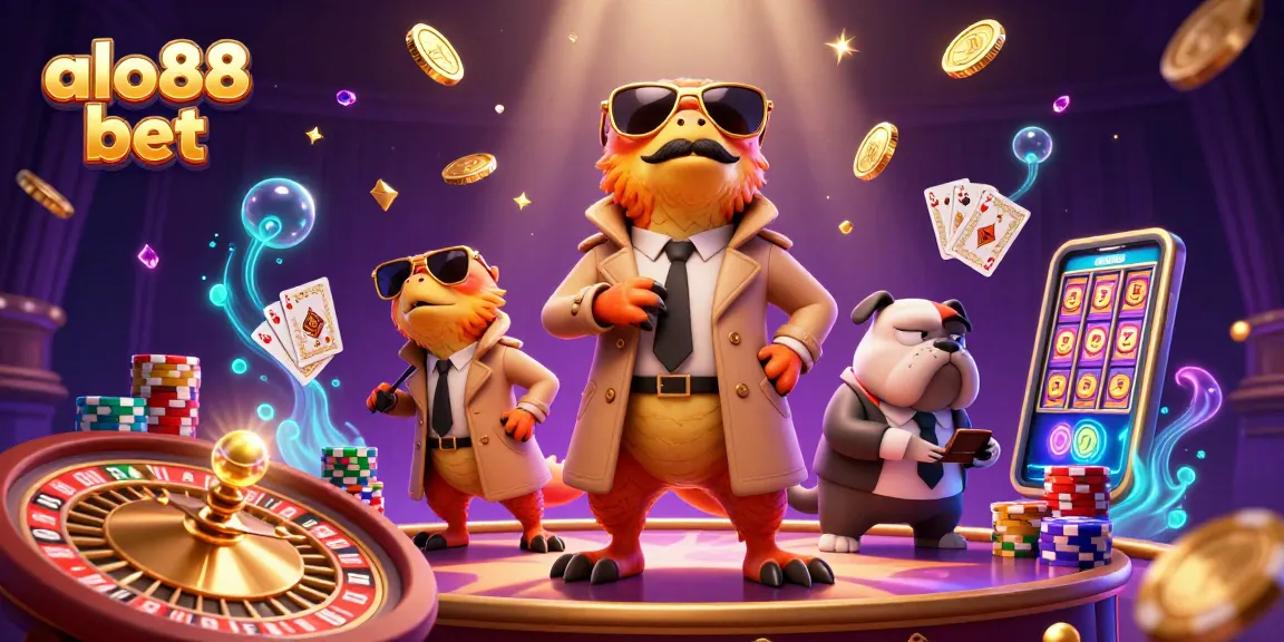 Experience the excitement of alo88 bet with thrilling casino elements and animated 3D characters.