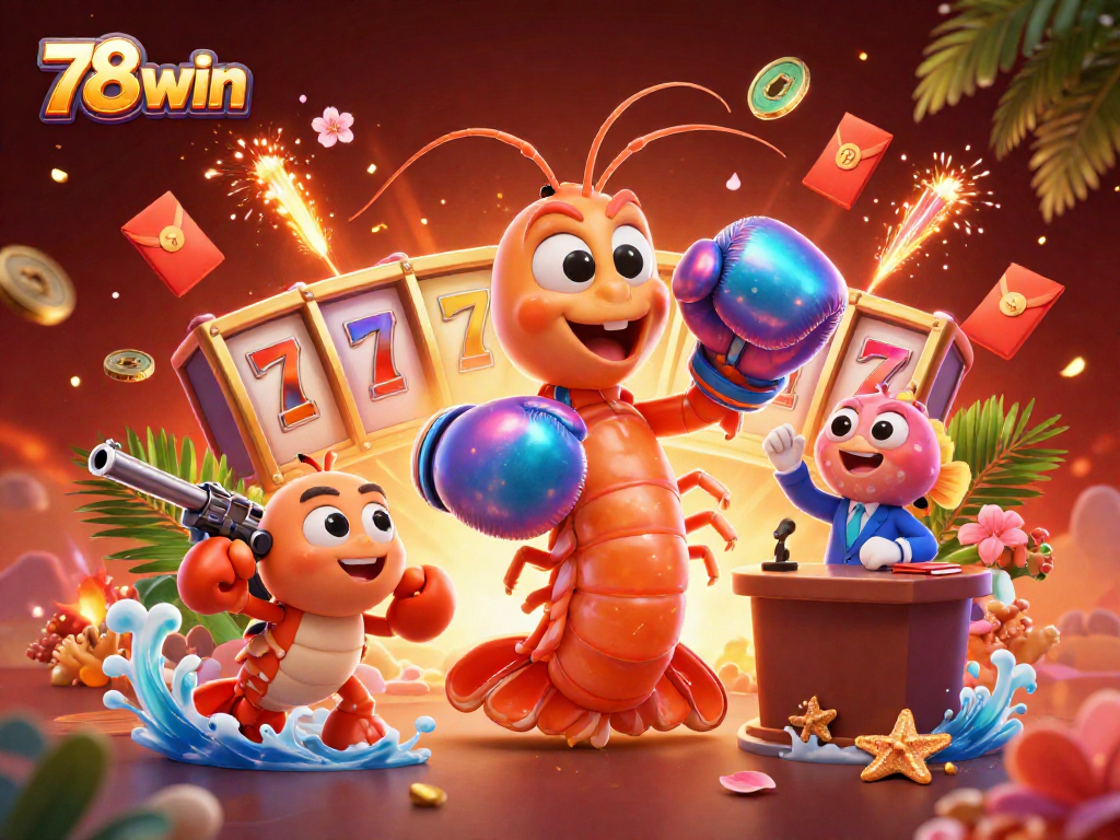 Experience thrilling jackpots at 78win with our vibrant casino-themed 3D illustration.