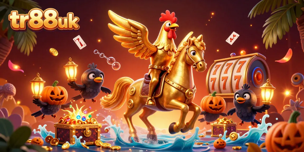 Experience the excitement of gameplay at tr88 uk with vibrant golden rooster characters in a captivating casino scene.