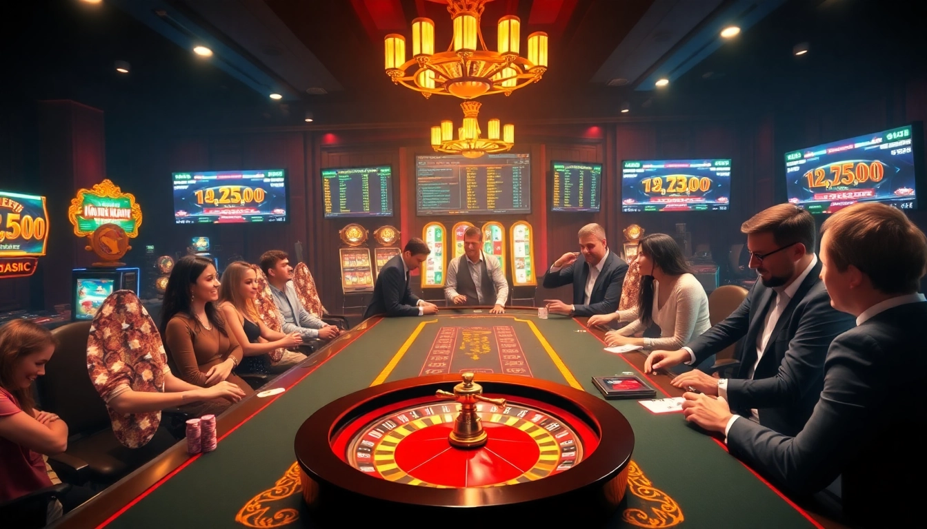 Experience the thrills of gambling at https://789bet.red/ with a vibrant casino scene featuring poker chips and slot machines.