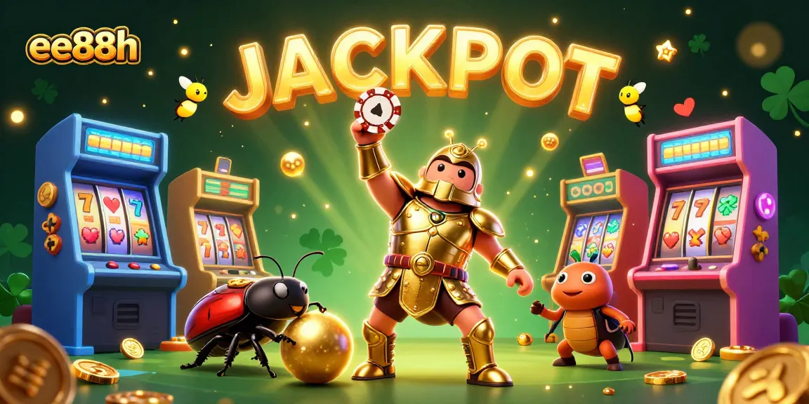 Play the exciting jackpot with ee88h as vibrant fireflies illuminate a 3D casino adventure.