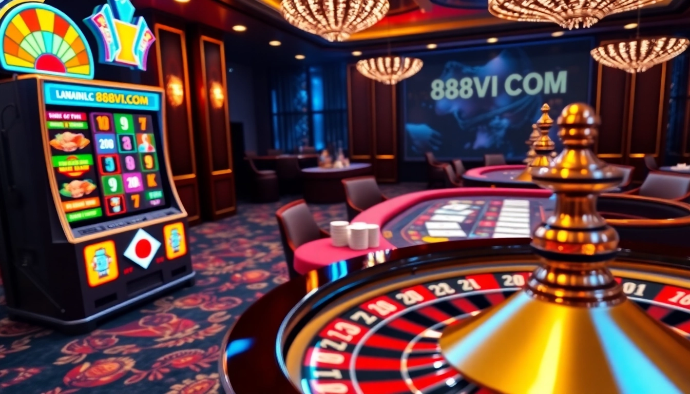 Experience online gaming excitement at 888VI COM with vibrant casino visuals.