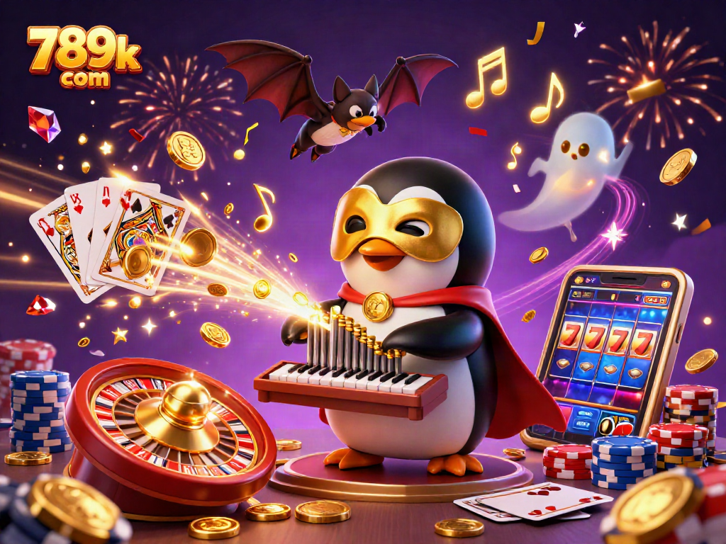 Experience the thrill of winning at 789k com with a vibrant casino scene showcasing golden rewards and excitement.