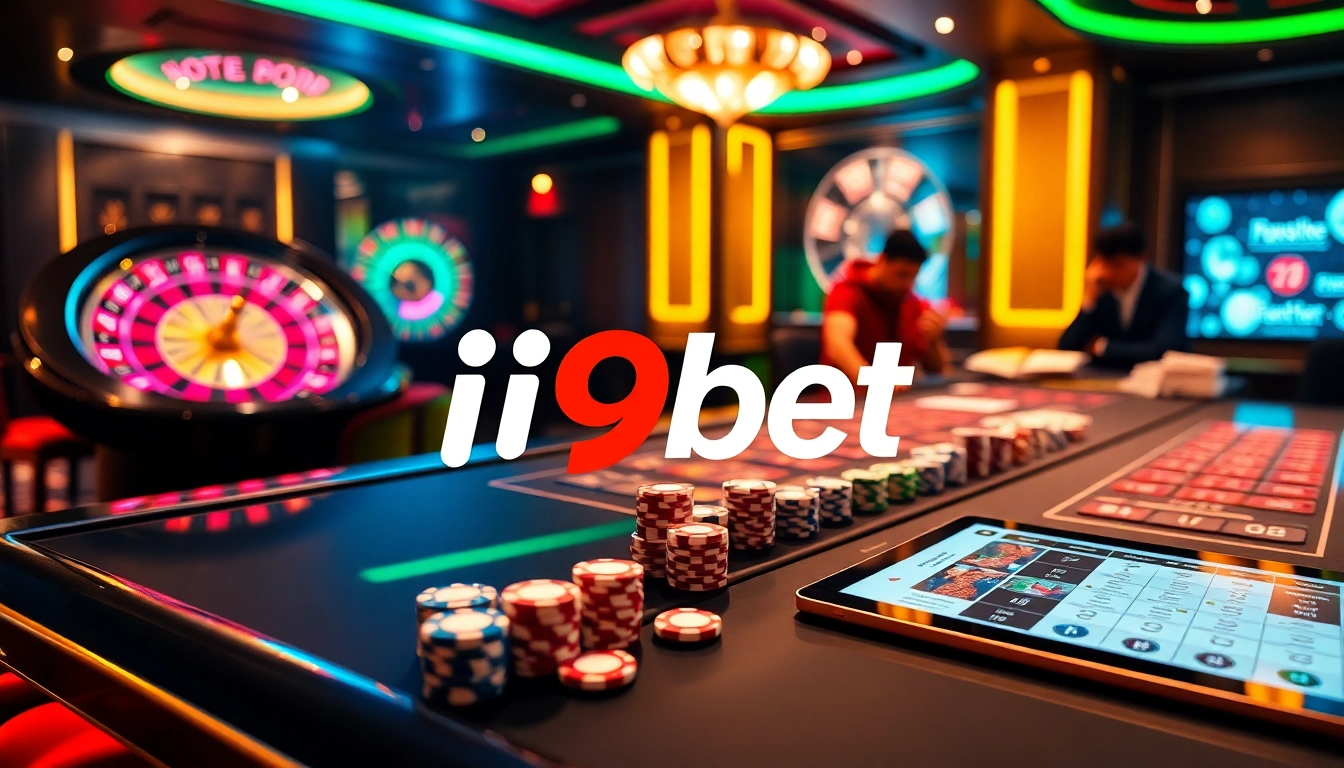 Experience high-stakes excitement with i9bet in a luxurious casino setting.