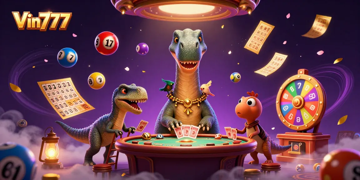 Experience the thrilling world of Vin777 with captivating casino elements and playful characters.