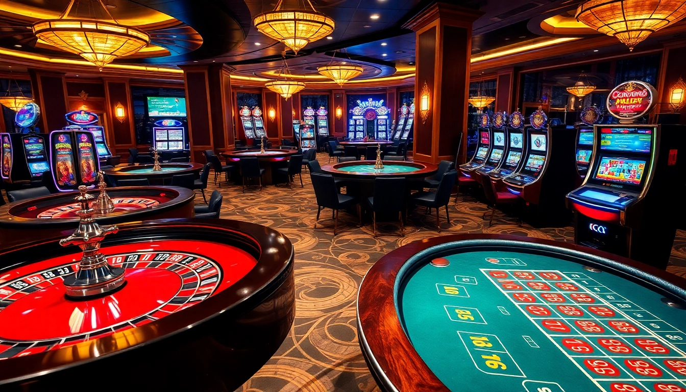 Experience thrilling gameplay at Luckywin88 with vibrant casino tables and engaging slot machines.