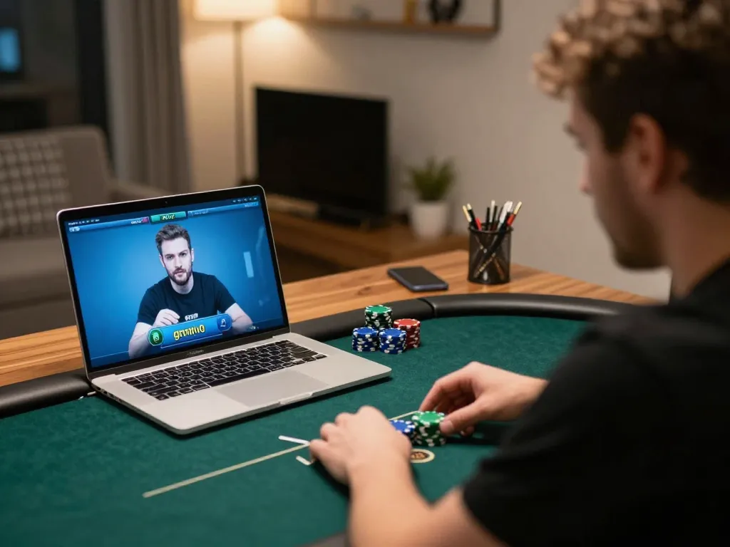 Engaged player participating in an online poker game at gmnc10 with strategic bets placed.