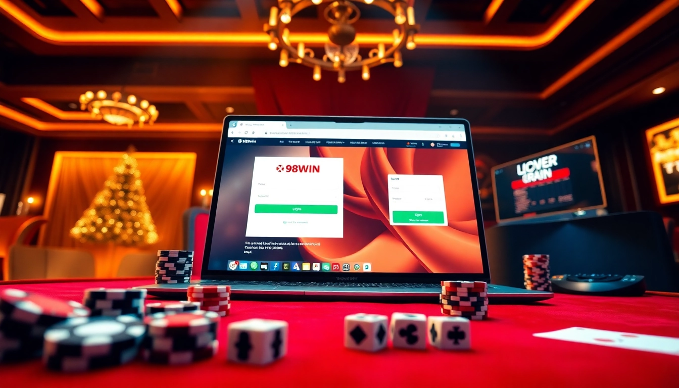 Login to Đăng nhập 98win with ease at a luxurious online casino setting.