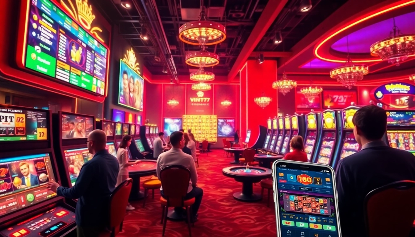 Experience the thrilling atmosphere of online gaming at vin777.gb.net with players enjoying casino games.