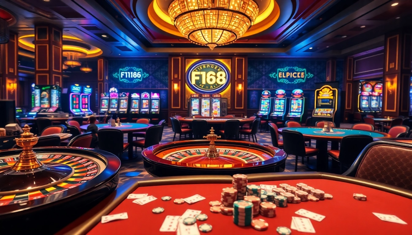 Engage with F168 as players enjoy thrilling casino games at vibrant tables.