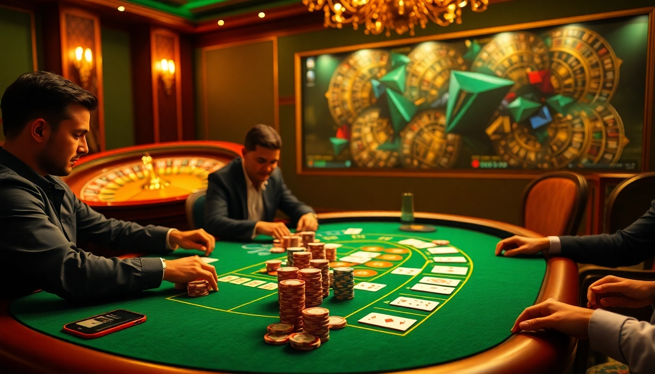 Engage with high-stakes poker action at https://99okwin.live featuring a luxurious casino table.