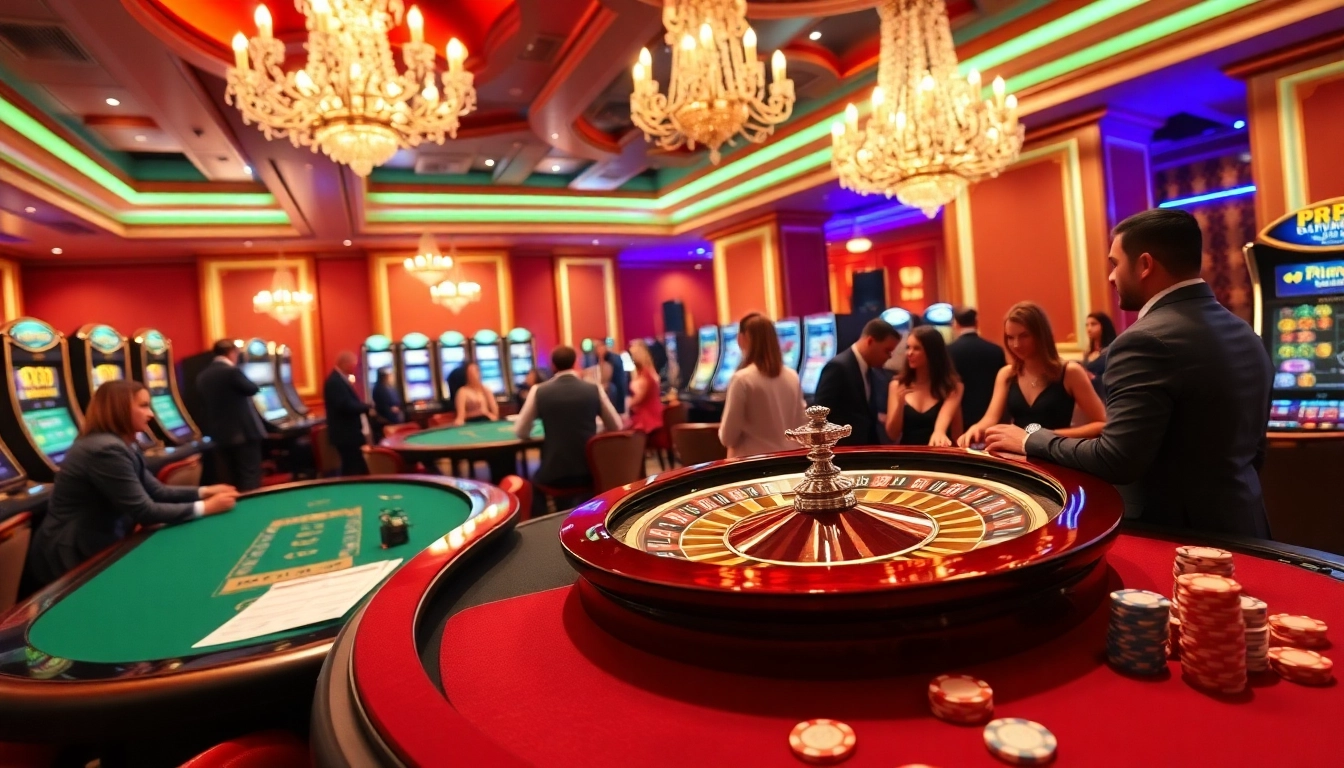 Experience the thrill of RR99 with players engaging at a vibrant casino setting.