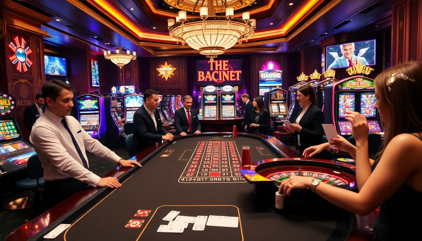Excited players at a high-stakes casino table on https://nk88s.net/, engaging in thrilling Baccarat and Roulette.