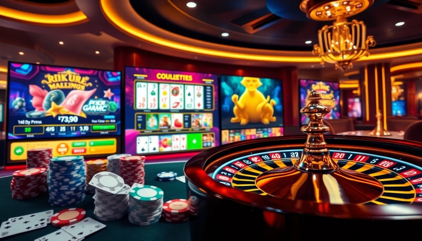 Experience the excitement of rik vip with vibrant online casino visuals showcasing poker and slots.